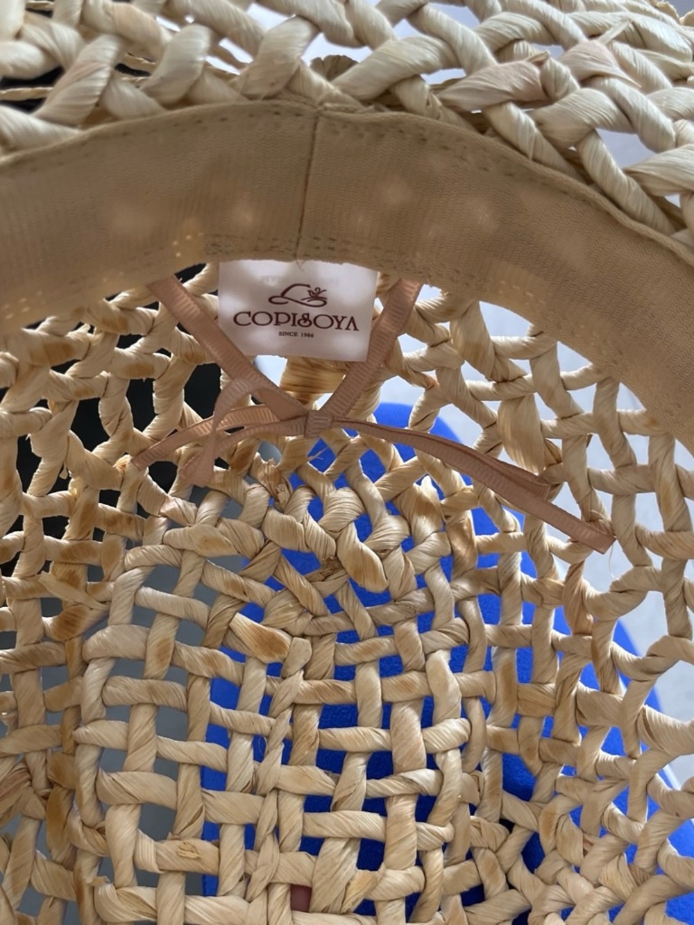 Woven Straw Sun Hat - Natural Beige - Picture 5 of 5